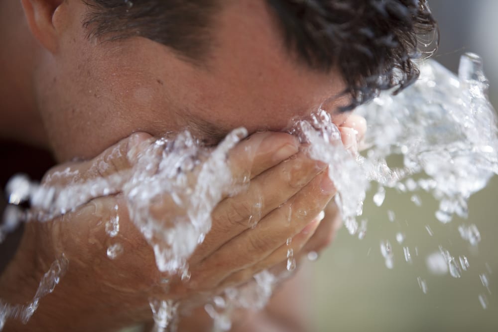 Washing face