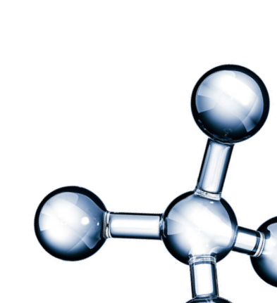 Molecule with four atoms bonded to a central atom.