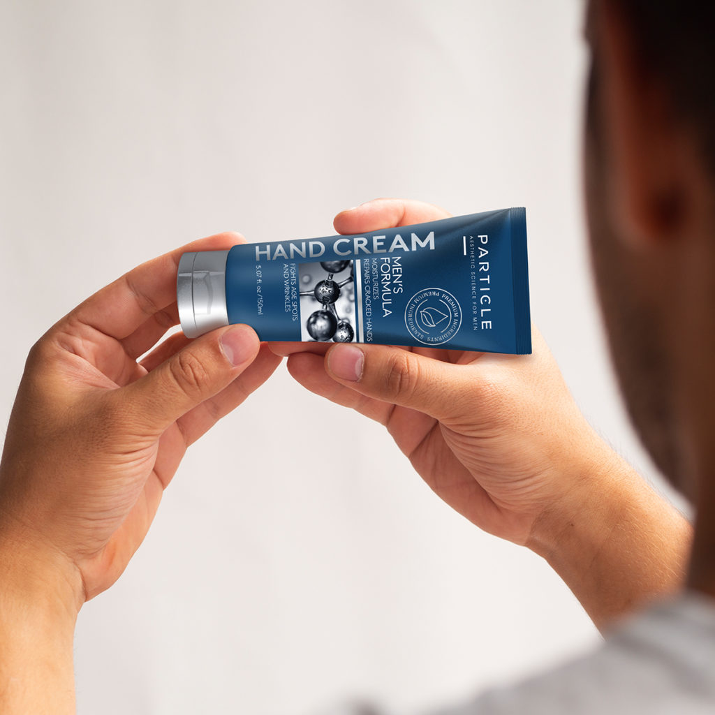 Man using Particle Hand Cream 1